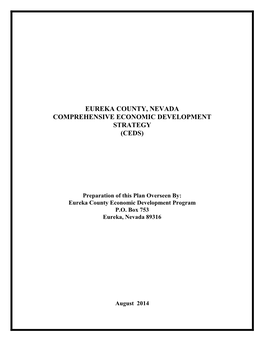 Overall Economic Development Plan; 2001 Eureka County Comprehensive Economic Development Strategy and 2011 Eureka County Master Plan