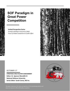 SOF Paradigm in Great Power Competition