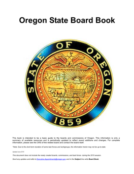 Oregon State Board Book