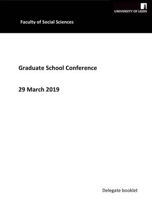Graduate School Conference 29 March 2019