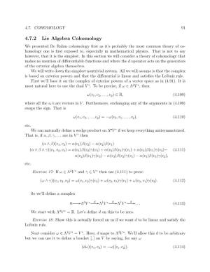 4.7.2 Lie Algebra Cohomology