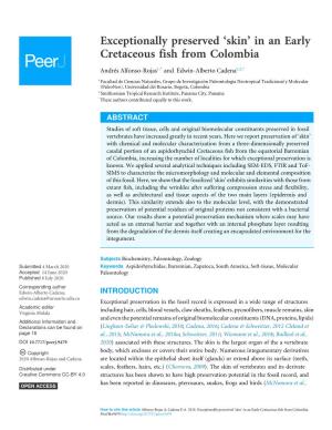 Skin’ in an Early Cretaceous Fish from Colombia