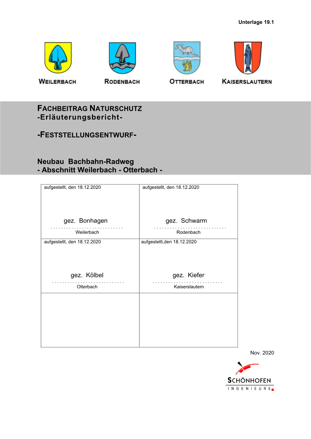 Neubau Bachbahn-Radweg - Abschnitt Weilerbach - Otterbach