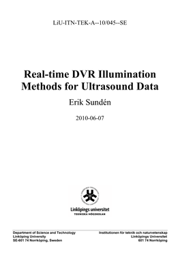 Real-Time DVR Illumination Methods for Ultrasound Data