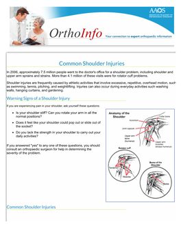 Common Shoulder Injuries-Orthoinfo