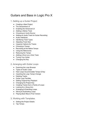 Guitars and Bass in Logic Pro X
