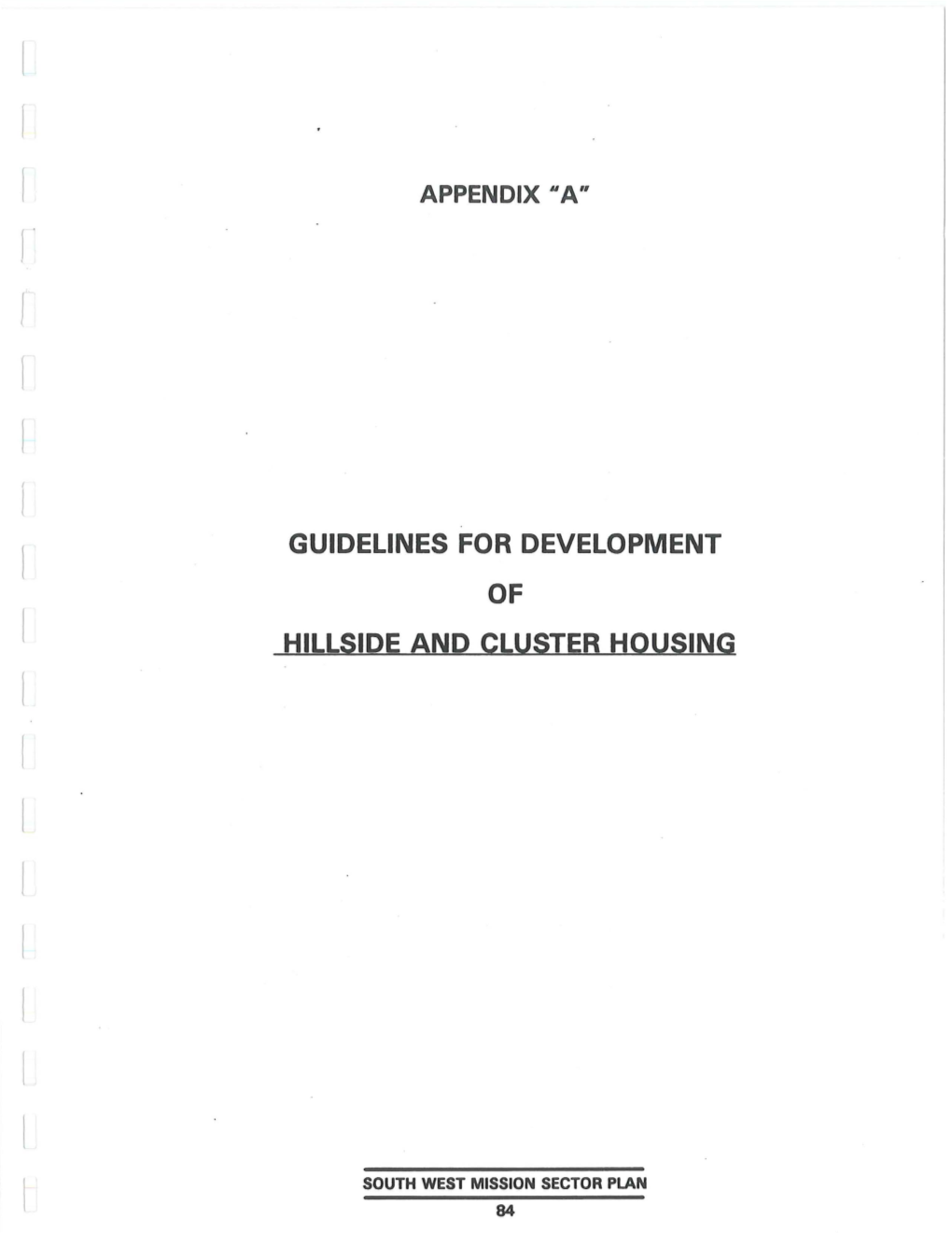 Guidelines for Development of Hillside and Cluster Housing