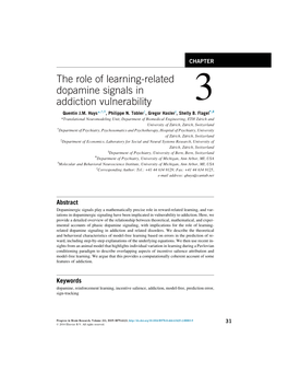 The Role of Learning-Related Dopamine Signals in Addiction Vulnerability 3 Quentin J.M