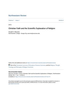Christian Faith and the Scientific Explanation of Religion