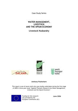 WATER MANAGEMENT, LIVESTOCK and the OPIUM ECONOMY Livestock Husbandry