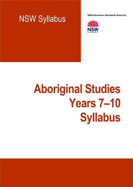 Aboriginal Studies Years 7–10 Syllabus (2020)