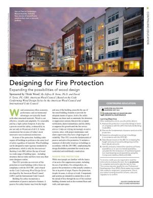 Designing for Fire Protection Protection Fire for Designing P