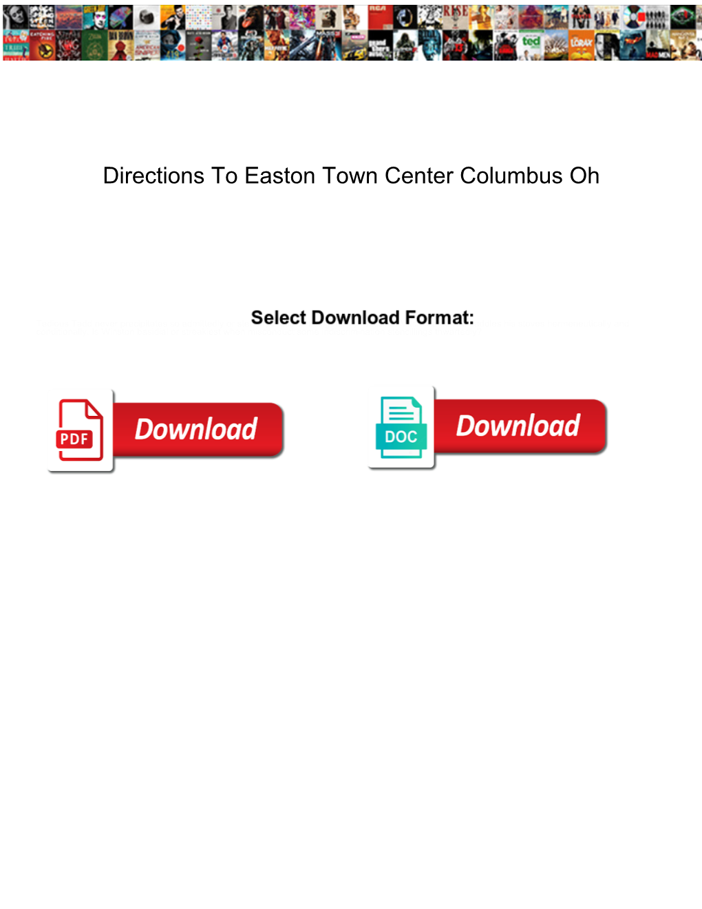 Directions to Easton Town Center Columbus Oh