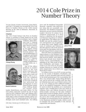2014 Cole Prize in Number Theory