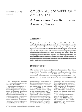 A Bronze Age Case Study from Akrotiri, Thera