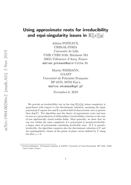 Irreducibility Tests Over K O of Degree at Most D