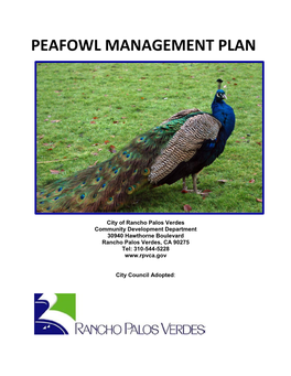 Peafowl Management Plan