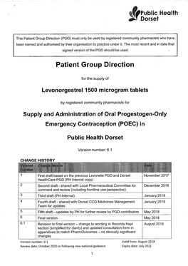 Levonelle PGD September 2018