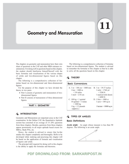 Geometry and Mensuration IV.7 11 Geometry and Mensuration