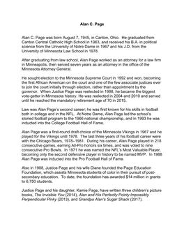 Alan C. Page Alan C. Page Was Born August 7