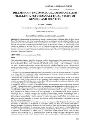 Dilemma of Unconscious, Jouissance and Phallus: a Psychoanalytical Study of Gender and Identity