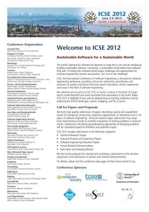 Welcome to ICSE 2012
