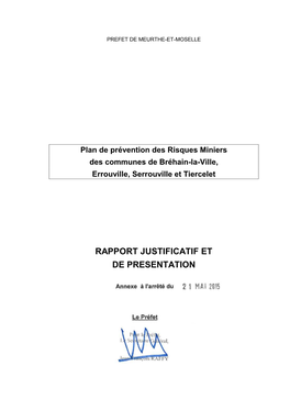 Rapport Justificatif Et De Presentation