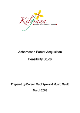 Acharossan Forest Acquisition Feasibility Study