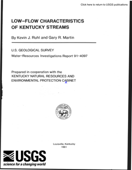 Low-Flow Characteristics of Kentucky Streams