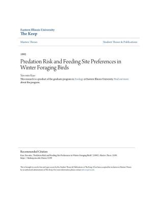 Predation Risk and Feeding Site Preferences in Winter Foraging Birds
