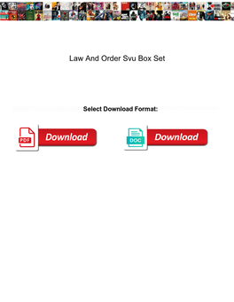 Law and Order Svu Box Set