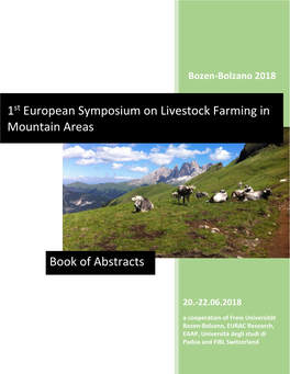 1St European Symposium on Livestock Farming in Mountain Areas