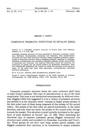Composite Prismatic Structure in Bivalve Shell