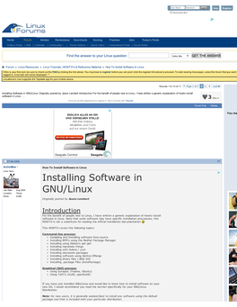 Installing Software in GNU/Linux