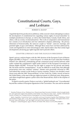 Constitutional Courts, Gays, and Lesbians