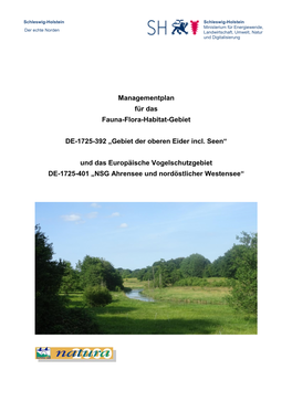 Managementplan Für Das Fauna-Flora-Habitat-Gebiet DE 1725-392 „Gebiet Der Oberen Eider Inkl