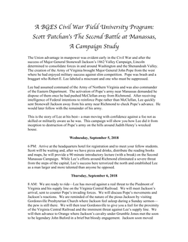 Scott Patchan's the Second Battle at Manassas, a Campaign Study