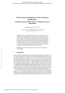 The First Rule of Gamification Is “Don’T Talk About Gamification”: Discussions About Gamified Workforce Retraining in the Age of Digitalization