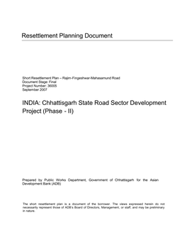 Chhattisgarh State Road Sector Development Project (Phase - II)