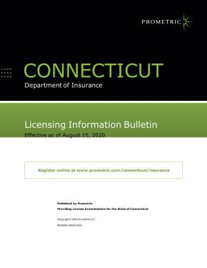 Prometric Connecticut Insurance Licensing Information Bulletin
