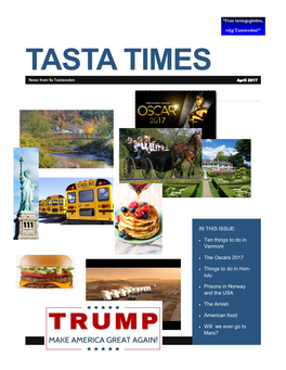 TASTA TIMES News from 9A Tastaveden April 2017