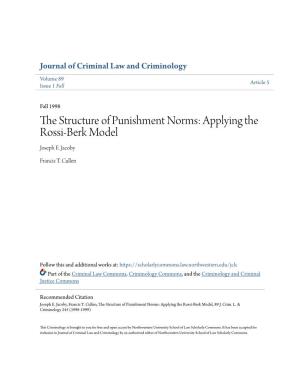The Structure of Punishment Norms: Applying the Rossi-Berk Model