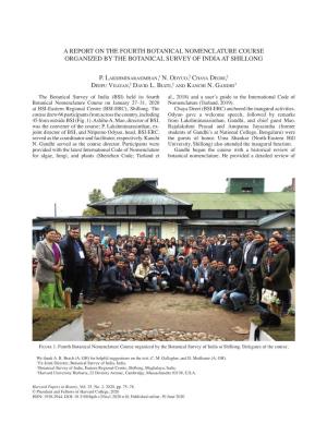 A Report on the Fourth Botanical Nomenclature Course Organized by the Botanical Survey of India at Shillong