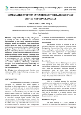 Comparative Study on Extended Entity Relationship and Unified Modeling Language