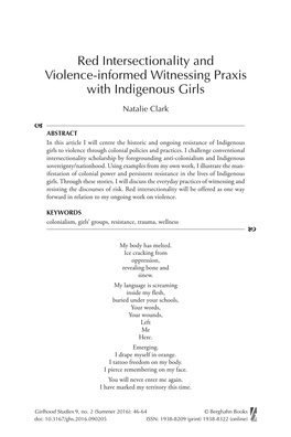 Red Intersectionality and Violence-Informed Witnessing Praxis with Indigenous Girls