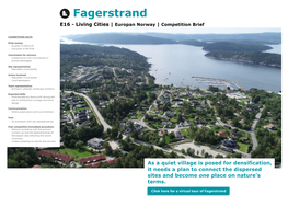 Fagerstrand E16 - Living Cities | Europan Norway | Competition Brief