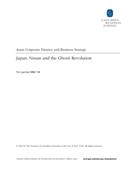 Japan, Nissan and the Ghosn Revolution