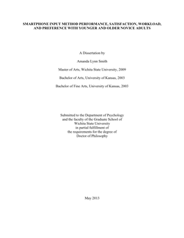 Smartphone Input Method Performance, Satisfaction, Workload, and Preference with Younger and Older Novice Adults