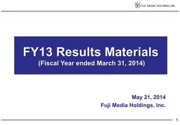 FY14 Earnings Forecasts