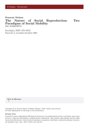 The Nature of Social Reproduction: Two Paradigms of Social Mobility (Doi: 10.2383/28771)
